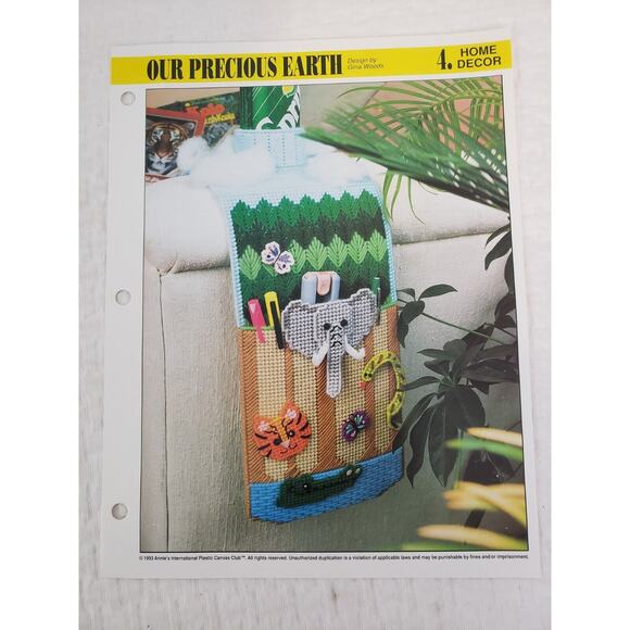 (J5) 1993 Annie's Attic Plastic Canvas Pattern Home Decor Lot of 5 Hole Punched - Picture 3 of 9